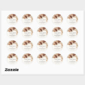 Boho Rusty Terracotta Floral Wedding Ronde Sticker (Vel)