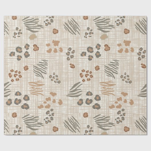 Boho Safari Animal Prints Weave ID1274 Cadeaupapier (Vlak)