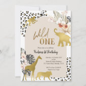 Boho Safari Animal Wild Uitnodiging één dag (Voorkant)