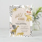 Boho Safari Animal Wild Uitnodiging één dag (Staand voorkant)
