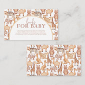 Boho Safari Animals Arch Oerwoud Baby shower Boeke Informatiekaartje (Voorkant / Achterkant)