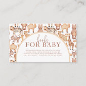 Boho Safari Animals Arch Oerwoud Baby shower Boeke Informatiekaartje (Voorkant)