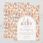 Boho Safari Animals Arch Oerwoud Baby shower Kaart (Voorkant / Achterkant)
