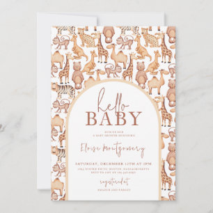 Boho Safari Animals Arch Oerwoud Baby shower Kaart