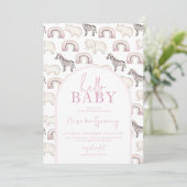 Boho Safari Animals Arch Pastel Baby shower Kaart (Staand voorkant)