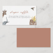 Boho Safari Animals Baby shower Diaper Raffle Informatiekaartje (Voorkant / Achterkant)