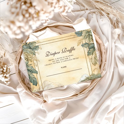 Boho Safari Animals Baby Shower Diapper Raffle Informatiekaartje