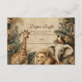 Boho Safari Animals Baby Shower Diapper Raffle Informatiekaartje (Voorkant)