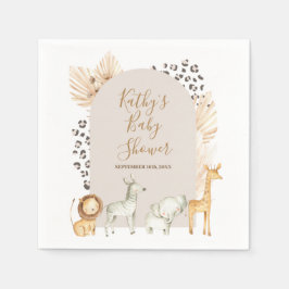 Boho Safari Animals Baby shower Napkin Servet
