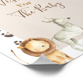 Boho Safari Animals Baby shower wenst Baby Poster (Hoek)