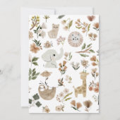 Boho Safari Animals Brown Oh Baby shower Kaart (Achterkant)