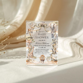Boho Safari Animals Gender Neutral Baby Shower Acryl Uitnodigingen