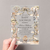 Boho Safari Animals Gender Neutral Baby Shower Acryl Uitnodigingen (Insitu (Draagbaar))