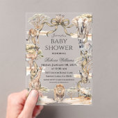 Boho Safari Animals Gender Neutral Baby Shower Acryl Uitnodigingen (Insitu (Draagbaar))