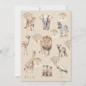 Boho Safari Animals Gender Neutral Baby Shower Kaart (Achterkant)