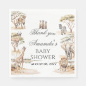Boho Safari Animals Gender Neutral Baby Shower Servet (Voorkant)