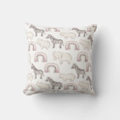 Boho Safari Animals Pastel Baby shower Throw Kussen (Voorkant)