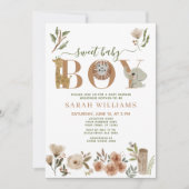 Boho Safari Animals Sweet Baby Boy Baby shower Kaart (Voorkant)