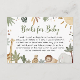 Boho Safari Baby shower boeken voor Baby Informatiekaartje
