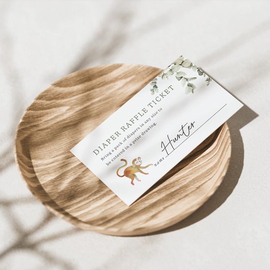 Boho Safari Baby shower Diaper Raffle Ticket Informatiekaartje