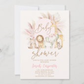 Boho Safari Baby shower Girl Invitation Kaart (Voorkant)