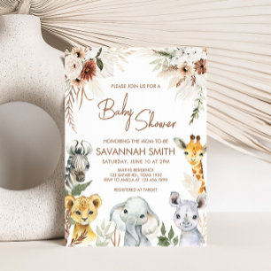 Boho Safari Baby shower Kaart