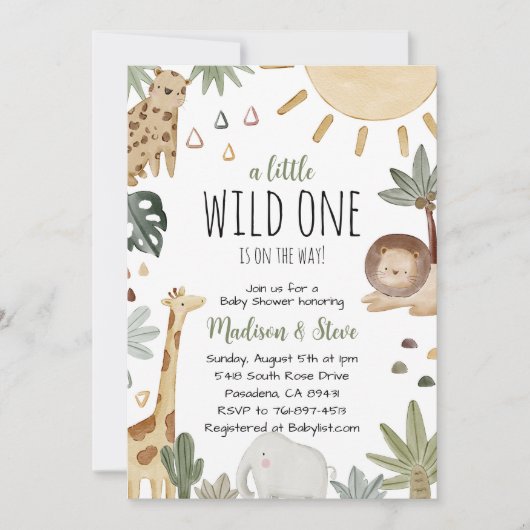 Boho Safari Baby shower Kaart (Voorkant)