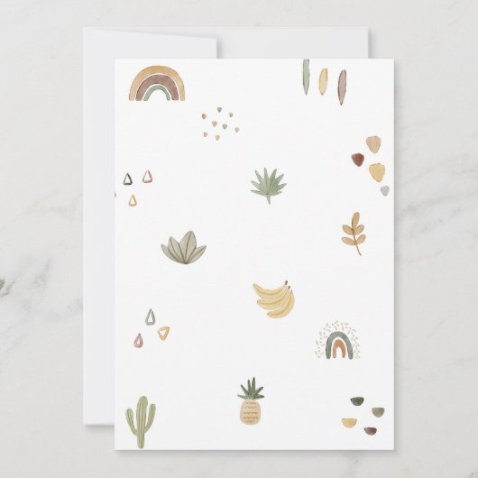 Boho Safari Baby shower Kaart (Achterkant)