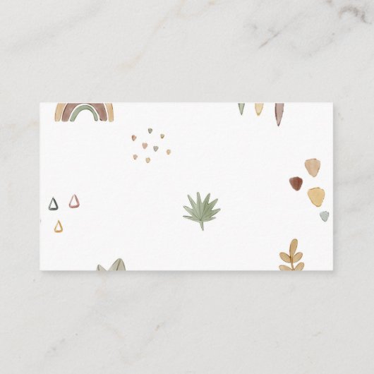 Boho Safari Baby shower Luier Raffle Informatiekaartje (Achterkant)