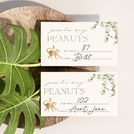 Boho Safari Baby shower Peanut Gissen Spel Kaart