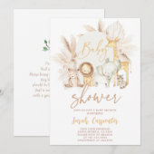Boho Safari Baby shower Uitnodiging (Voorkant / Achterkant)
