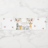 Boho Safari Baby shower Waterfles Etiket (Enkel label)