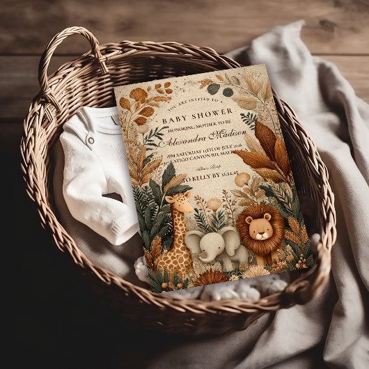 Boho Safari Babyfeestje Kaart