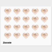 Boho Safari Blush Roze Pampas Gras Cupcake Topper Hart Sticker (Vel)