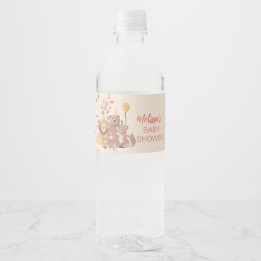 Boho Safari Blush Roze Pampas Gras Waterfles Etiket (Voorkant)