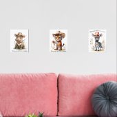 Boho Safari Cowboy Nursery Gepersonaliseerde Kinde Muurkunst Sets (Woonkamer)