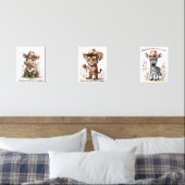 Boho Safari Cowboy Nursery Gepersonaliseerde Kinde Muurkunst Sets (Slaapkamer)