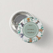 Boho Safari Dier Cute Groene Baby Shower  Ronde Button 3,2 Cm (Voorkant /achterkant)