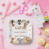 Boho Safari Dier Wild Een Baby shower Papieren Bordje (Feest)