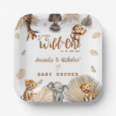 Boho Safari Dier Wild Een Baby shower Papieren Bordje (Voorkant)