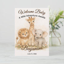Boho Safari Dieren Aardse Neutrale Shower Feestje