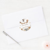 Boho Safari Dieren Baby shower Dank u Ronde Sticker (Envelop)
