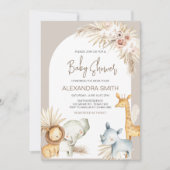 Boho Safari Dieren Baby shower Kaart (Voorkant)