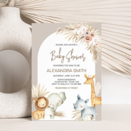 Boho Safari Dieren Baby shower Kaart