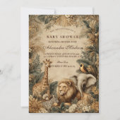 Boho Safari Dieren Baby Shower Kaart (Voorkant)