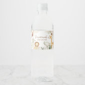 Boho Safari Dieren Baby shower Waterfles Etiket (Voorkant)