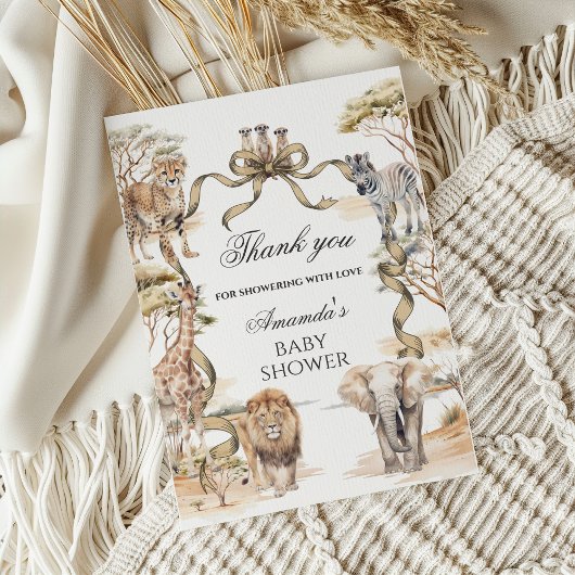 Boho Safari Dieren Geslacht Neutrale Baby Borrel Bedankkaart
