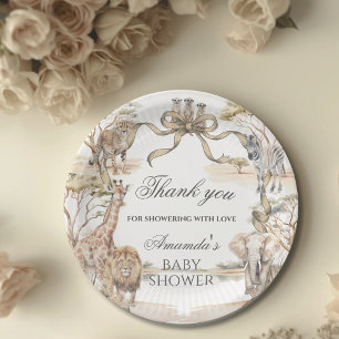 Boho Safari Dieren Geslacht Neutrale Baby Borrel Papieren Bordje