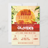 Boho Safari Dieren Jong Wild & Drie Verjaardag Kaart (Voorkant)