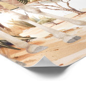 Boho Safari Dieren Neutrale Baby Shower Welkom Poster (Hoek)